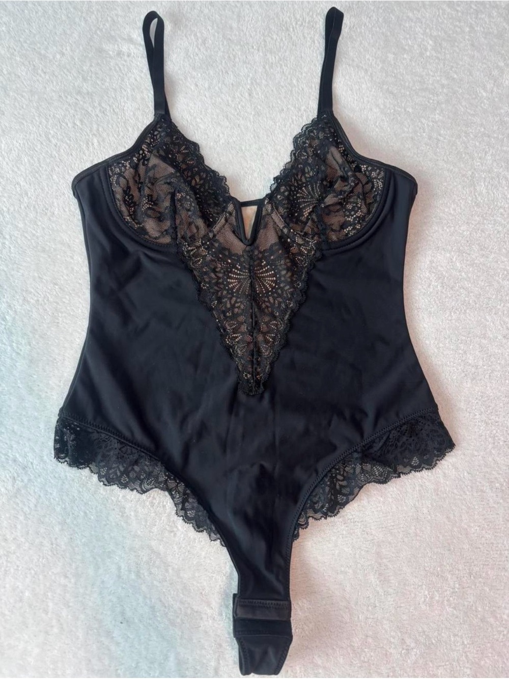 Black Lace V-Neck Bodysuit
